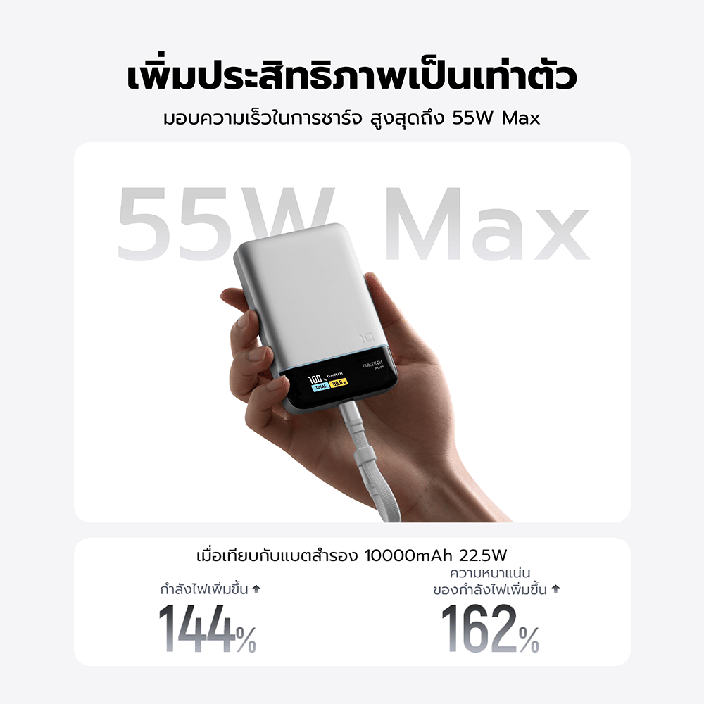 แบตเตอรี่สำรอง CUKTECH WPB100P 55W สีชมพู มาตรฐาน CCC ชาร์จไร้สาย 10000MAH_5